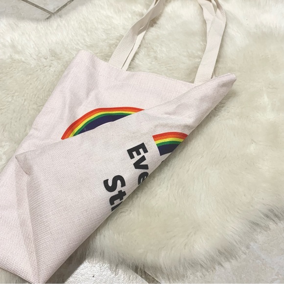 “I can’t even think straight” rainbow pride LGBT inspired tote bag - Picture 2 of 3